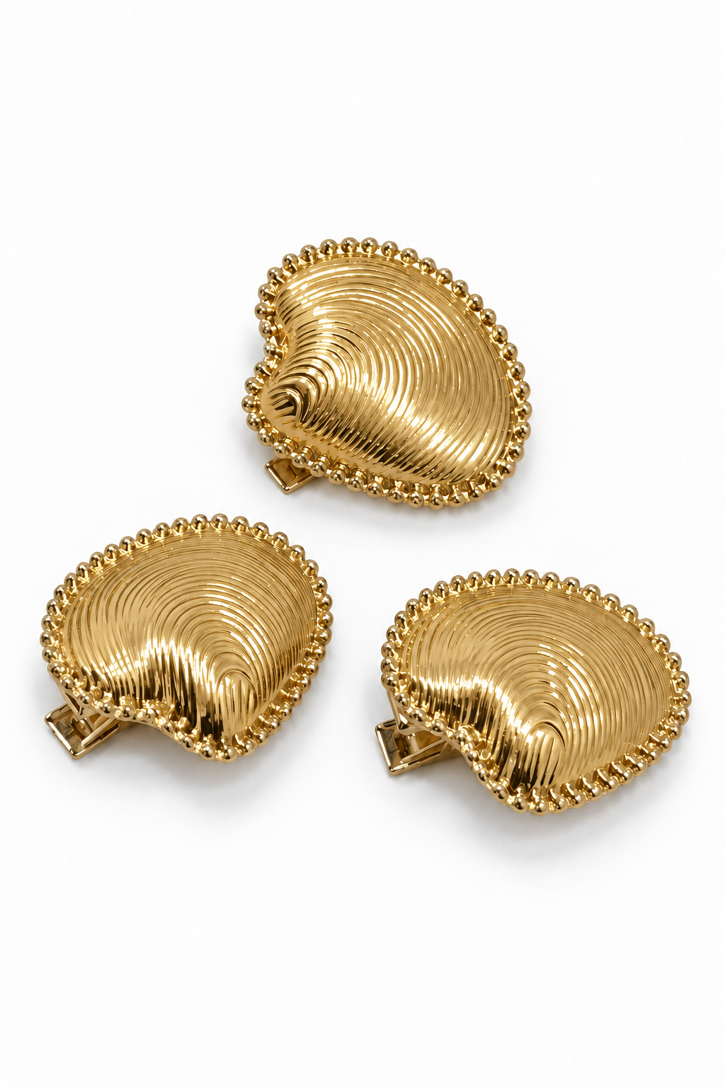 Coast Barrette Set in Gold, set of three shell clips