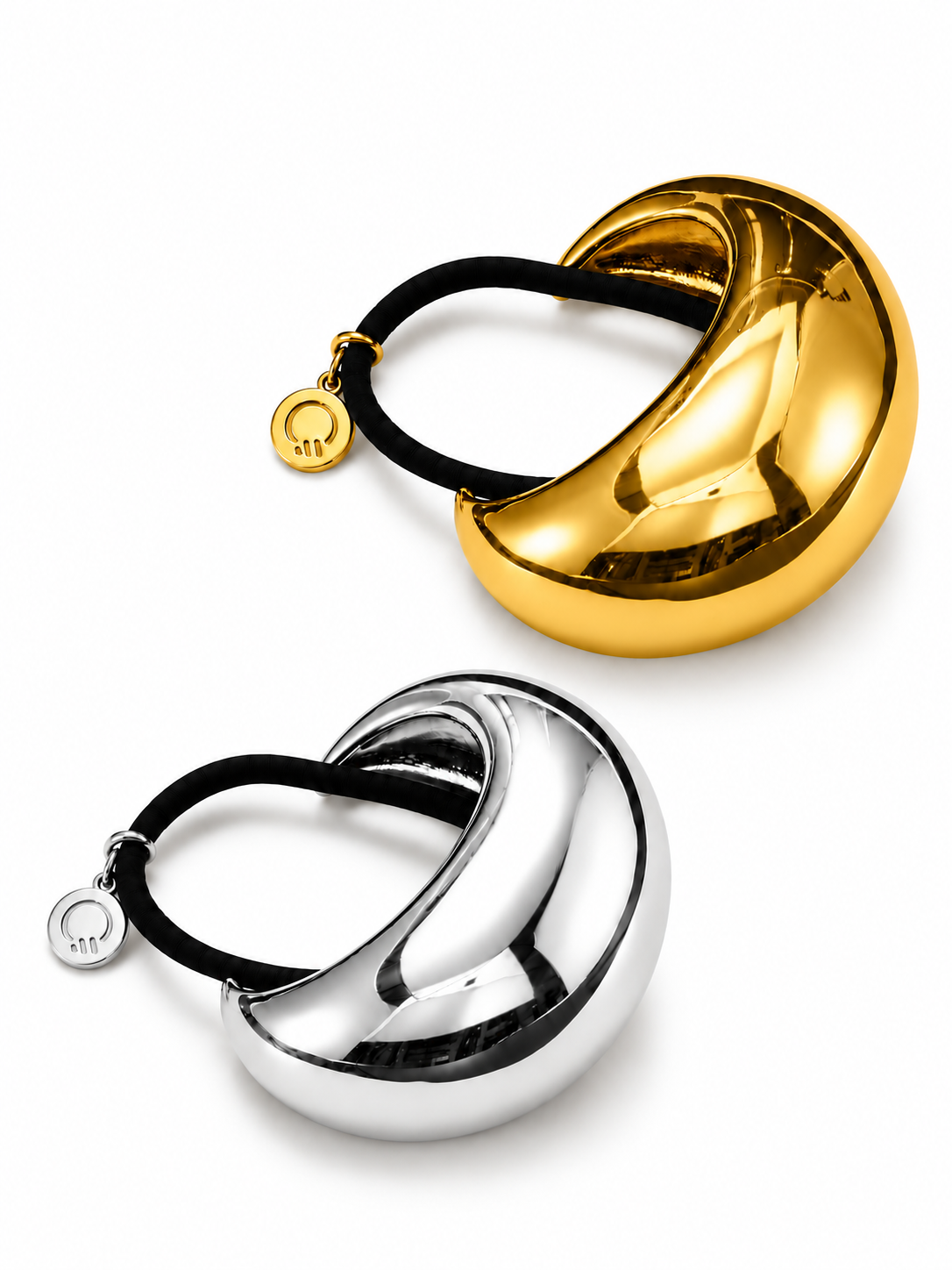 Nest Duo: Gold Large + Silver Large on white background
