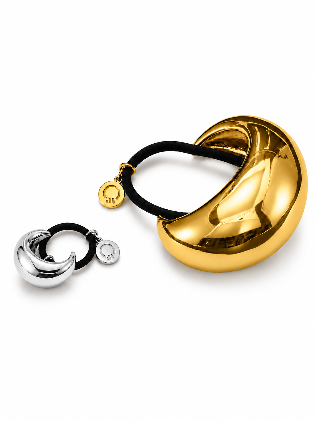 Nest Duo: Gold Large + Silver Mini on white background