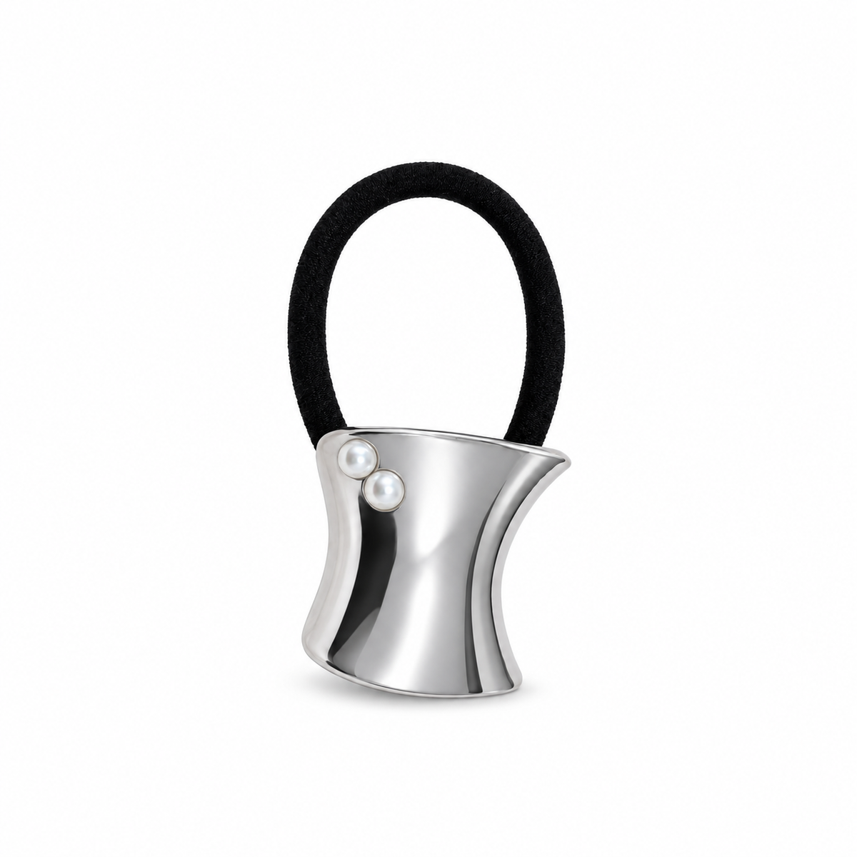 Cinch Two-Pearl Hourglass Pony Cuff silver product view