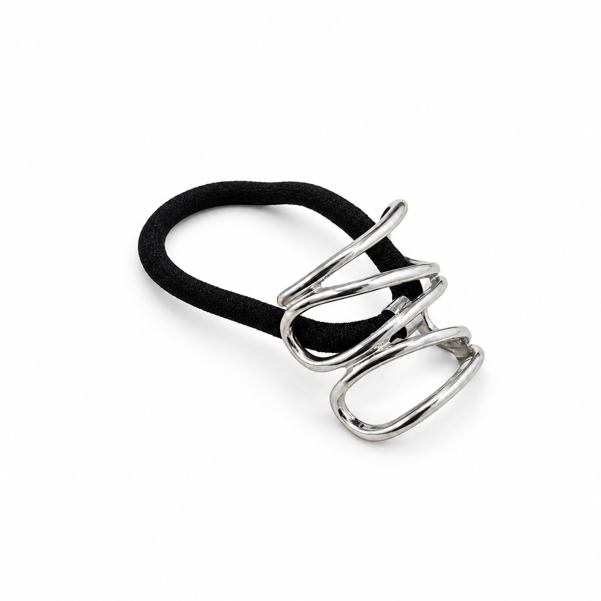 Entwine Sculptural Loop Pony Cuff silver product view