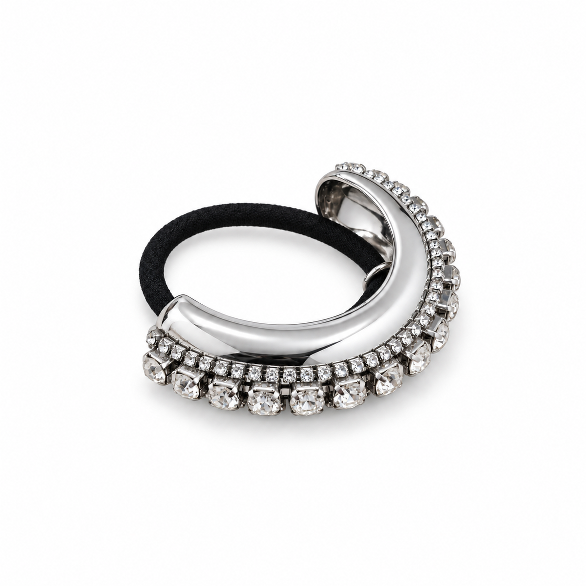 Glint Crystal Crescent Pony Cuff silver product view