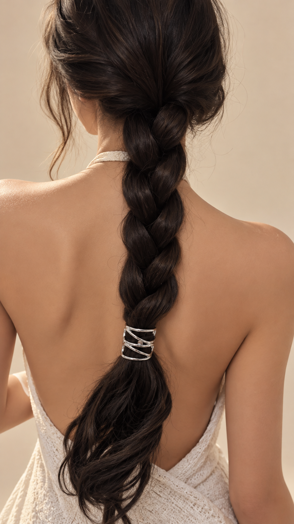 Entwine Sculptural Loop Pony Cuff worn in hair 2