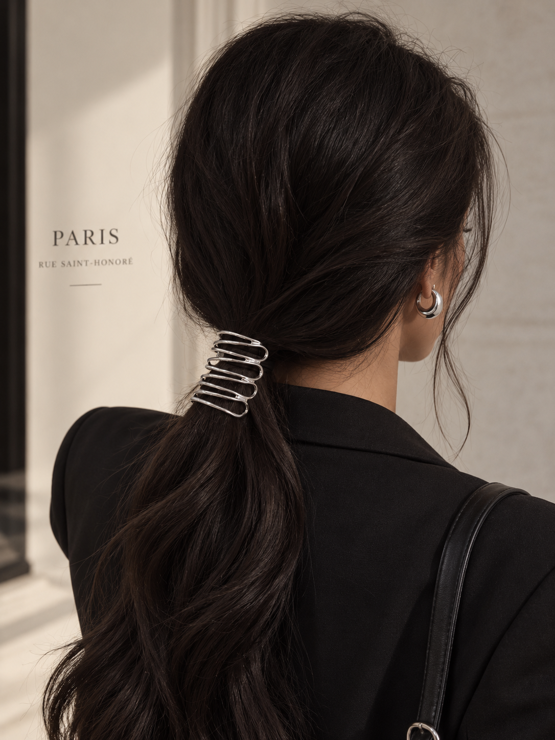 Cage Open-Frame Pony Cuff worn in hair 4