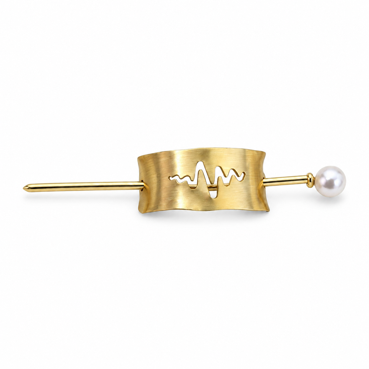Pulse Pearl Heartbeat Hair Pin gold product view