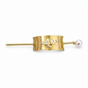 Pulse Pearl Heartbeat Hair Pin gold product view