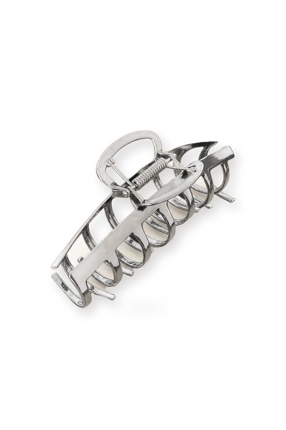Ribbon Silver Metal Claw Clip
