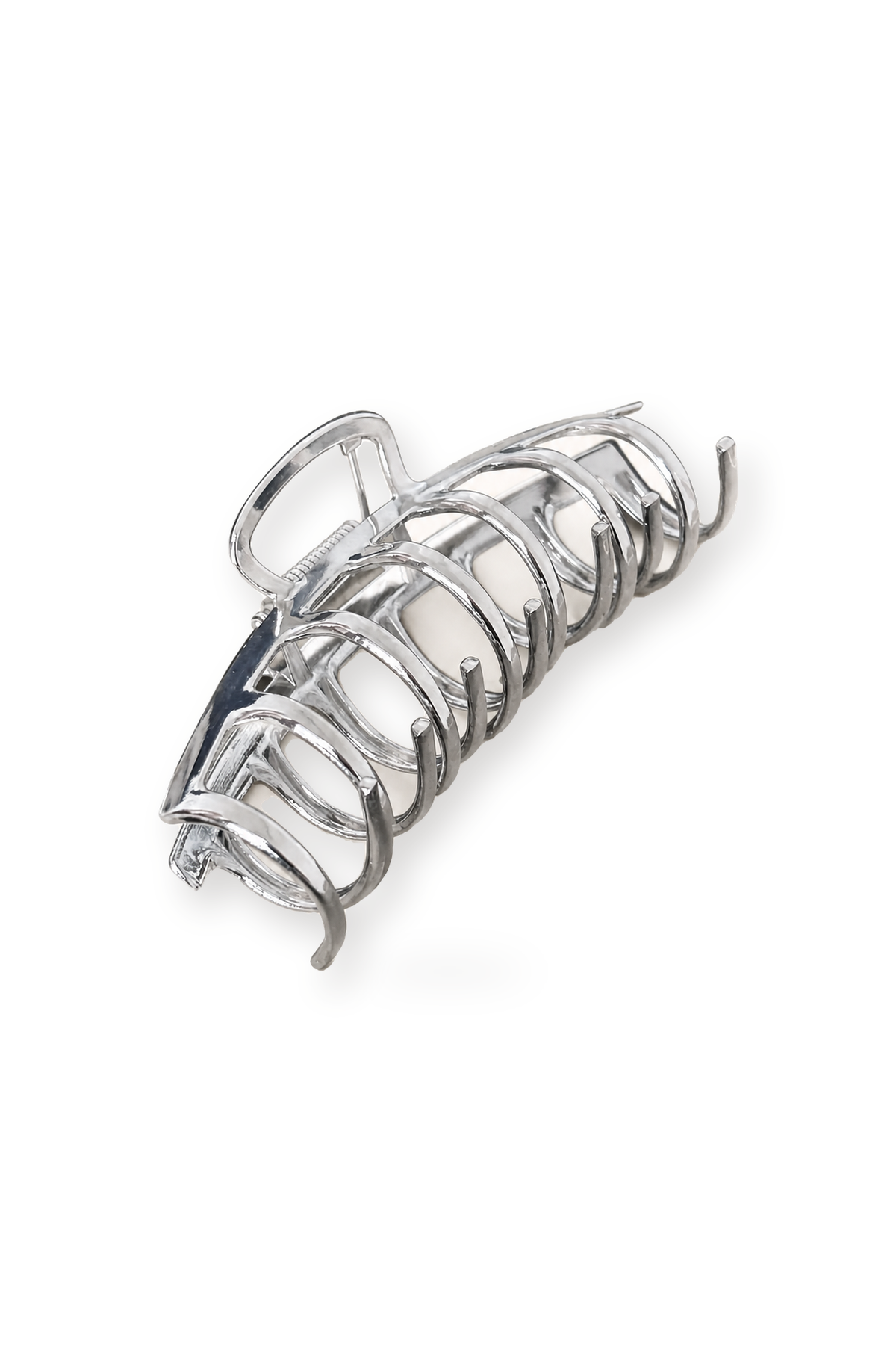 Ribbon Silver Metal Claw Clip