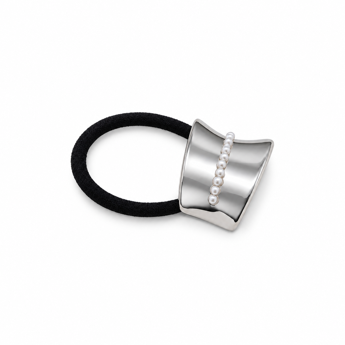 Ribbon Pearl-Row Pony Cuff silver product view