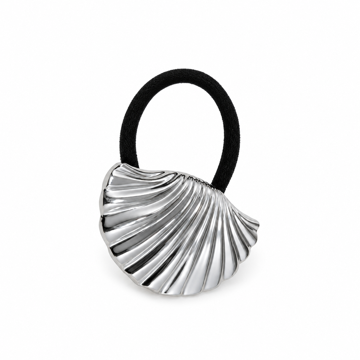 Solace Ribbed Shell Pony Cuff silver product view